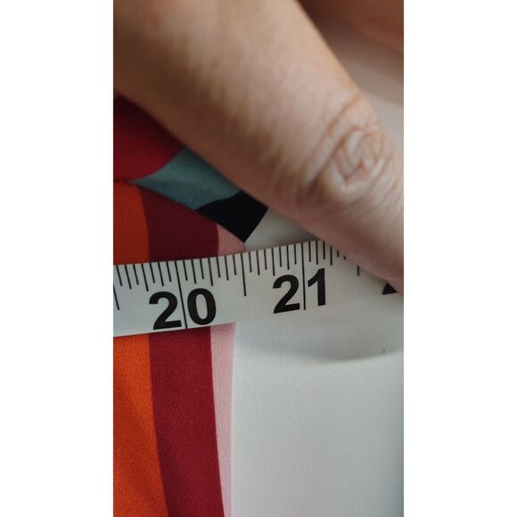 Lily White Striped Chiffon Multi-Color Blouse - Picture 6 of 6